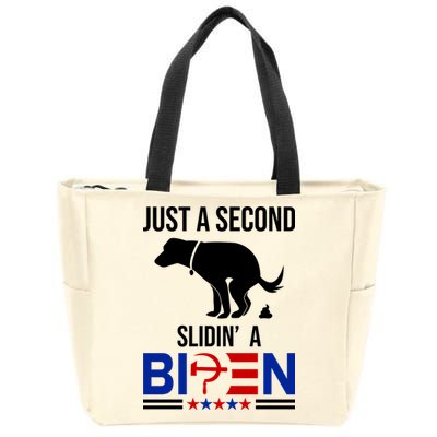 Just A Second Slidin A Biden Funny Dog Zip Tote Bag