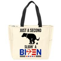 Just A Second Slidin A Biden Funny Dog Zip Tote Bag