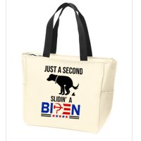 Just A Second Slidin A Biden Funny Dog Zip Tote Bag