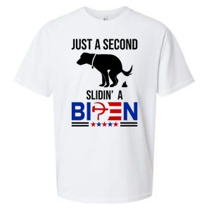 Just A Second Slidin A Biden Funny Dog Sueded Cloud Jersey T-Shirt