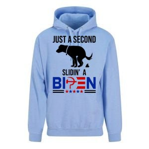 Just A Second Slidin A Biden Funny Dog Unisex Surf Hoodie