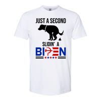 Just A Second Slidin A Biden Funny Dog Softstyle CVC T-Shirt