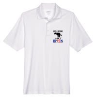 Just A Second Slidin A Biden Funny Dog Men's Origin Performance Pique Polo