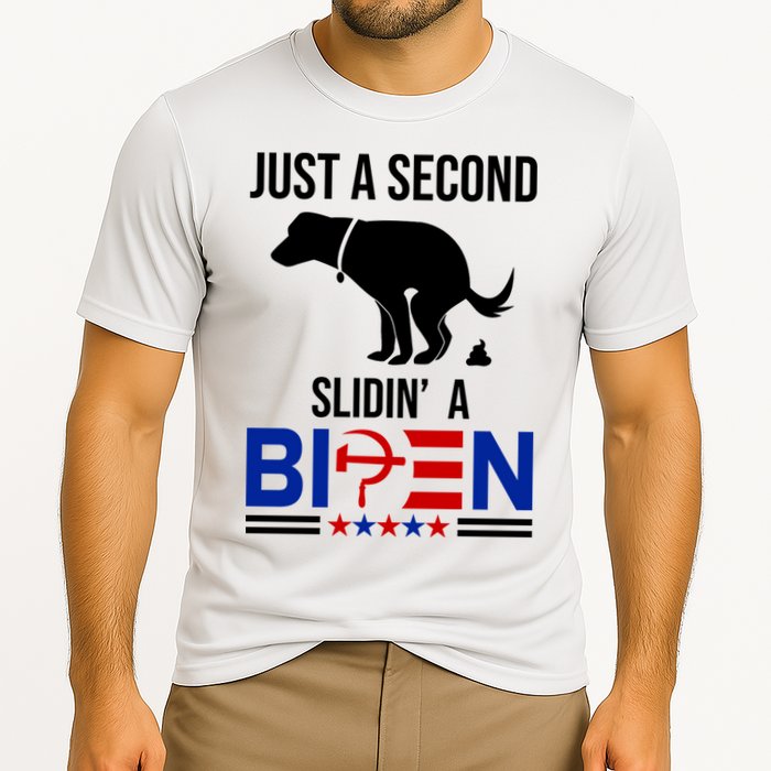 Just A Second Slidin A Biden Funny Dog Cooling Performance Crew T-Shirt