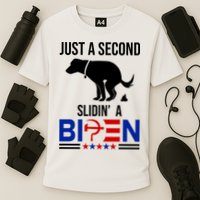 Just A Second Slidin A Biden Funny Dog Cooling Performance Crew T-Shirt