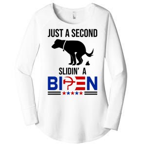 Just A Second Slidin A Biden Funny Dog Women's Perfect Tri Tunic Long Sleeve Shirt