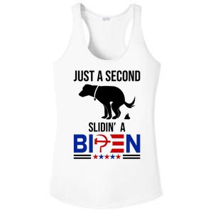 Just A Second Slidin A Biden Funny Dog Ladies PosiCharge Competitor Racerback Tank