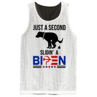 Just A Second Slidin A Biden Funny Dog Mesh Reversible Basketball Jersey Tank