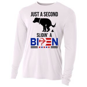 Just A Second Slidin A Biden Funny Dog Cooling Performance Long Sleeve Crew