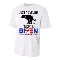 Just A Second Slidin A Biden Funny Dog Performance Sprint T-Shirt