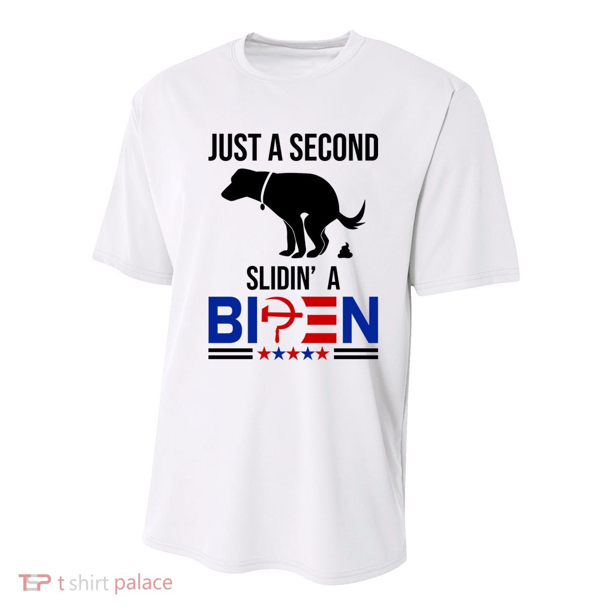 Just A Second Slidin A Biden Funny Dog Youth Performance Sprint T-Shirt