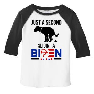 Just A Second Slidin A Biden Funny Dog Toddler Fine Jersey T-Shirt