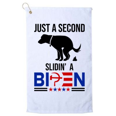 Just A Second Slidin A Biden Funny Dog Golf Towel