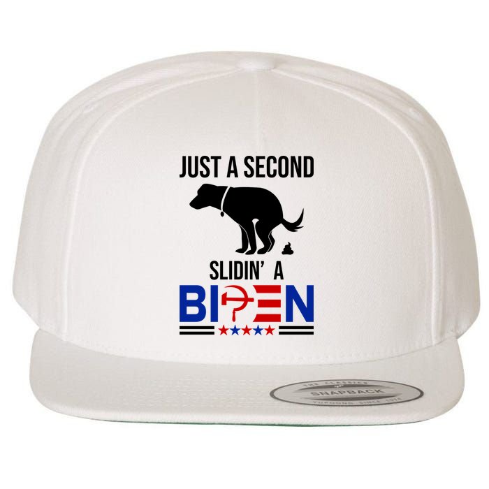 Just A Second Slidin A Biden Funny Dog Wool Snapback Cap