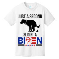 Just A Second Slidin A Biden Funny Dog Kids T-Shirt
