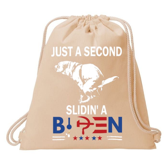 Just A Second Slidin A Biden Drawstring Bag