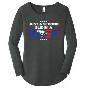 Just A Second Slidin' A Biden Funny Biden Women's Perfect Tri Tunic Long Sleeve Shirt