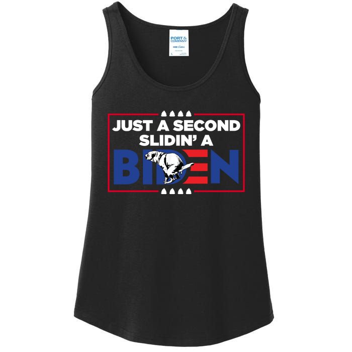 Just A Second Slidin' A Biden Funny Biden Ladies Essential Tank