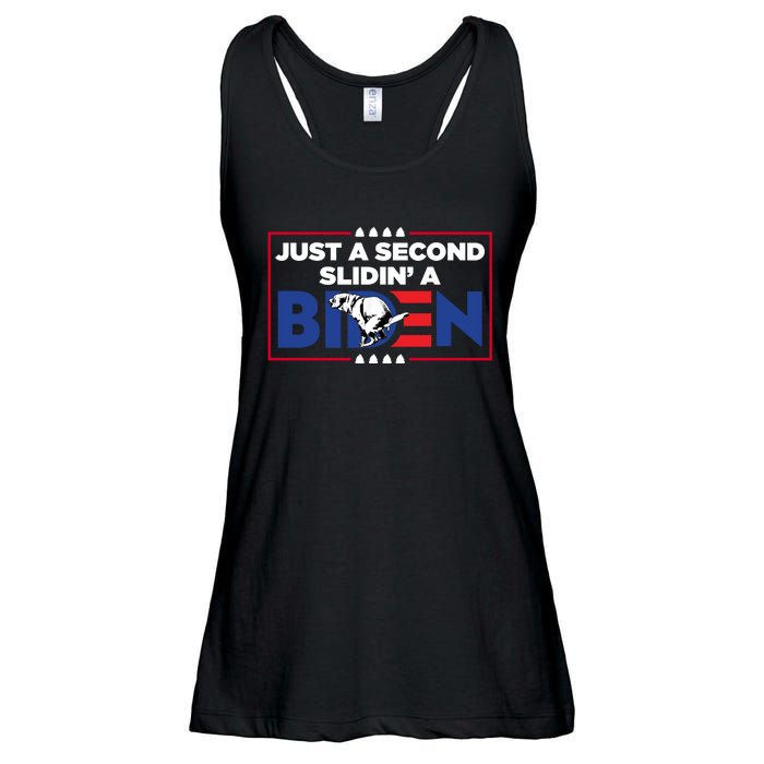 Just A Second Slidin' A Biden Funny Biden Ladies Essential Flowy Tank