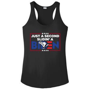 Just A Second Slidin' A Biden Funny Biden Ladies PosiCharge Competitor Racerback Tank