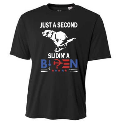 Just A Second Slidin A Biden Funny Dog Cooling Performance Crew T-Shirt