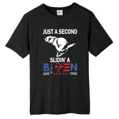 Just A Second Slidin A Biden Funny Dog Tall Fusion ChromaSoft Performance T-Shirt