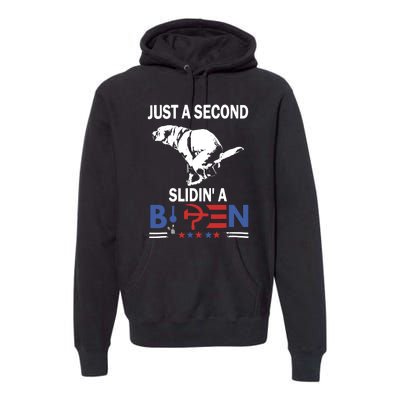 Just A Second Slidin A Biden Funny Dog Premium Hoodie