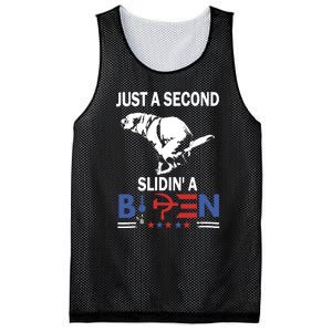 Just A Second Slidin A Biden Funny Dog Mesh Reversible Basketball Jersey Tank