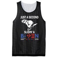 Just A Second Slidin A Biden Funny Dog Mesh Reversible Basketball Jersey Tank