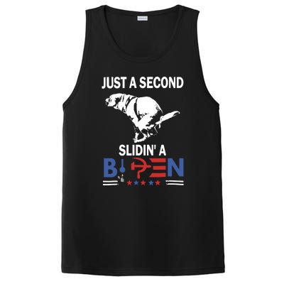 Just A Second Slidin A Biden Funny Dog PosiCharge Competitor Tank