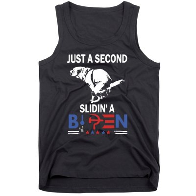 Just A Second Slidin A Biden Funny Dog Tank Top