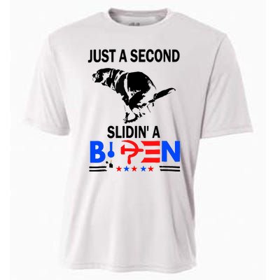 Just A Second Slidin A Biden Funny Joe Biden Anti Biden Cooling Performance Crew T-Shirt