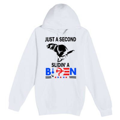 Just A Second Slidin A Biden Funny Joe Biden Anti Biden Premium Pullover Hoodie