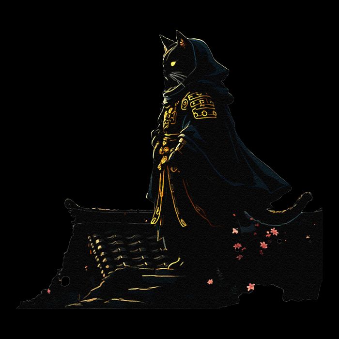 Japanese Anime Samurai Cat Ninja Cat Tattoo Cute Retro Bucket Hat