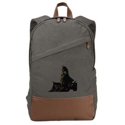 Japanese Anime Samurai Cat Ninja Cat Tattoo Cute Retro Cotton Canvas Backpack