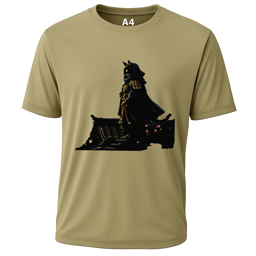 Japanese Anime Samurai Cat Ninja Cat Tattoo Cute Retro Cooling Performance Crew T-Shirt