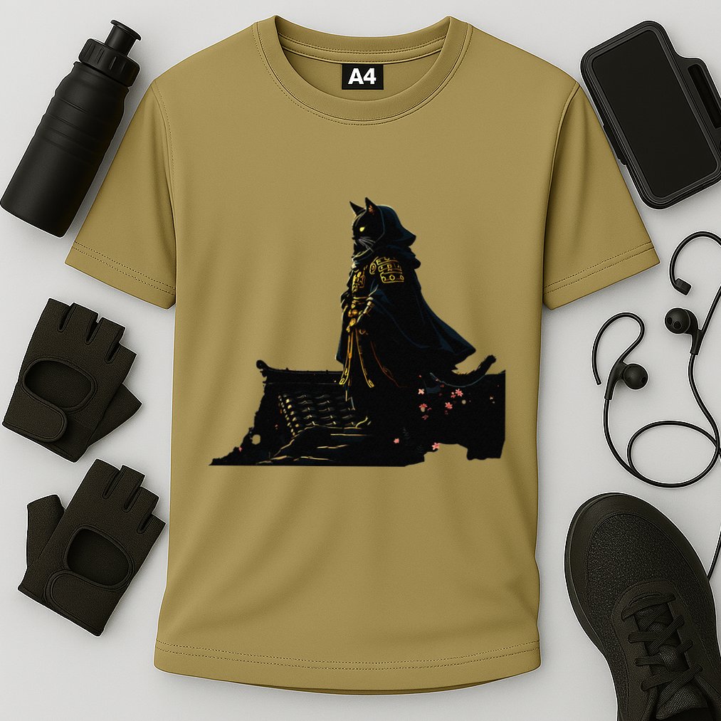 Japanese Anime Samurai Cat Ninja Cat Tattoo Cute Retro Cooling Performance Crew T-Shirt