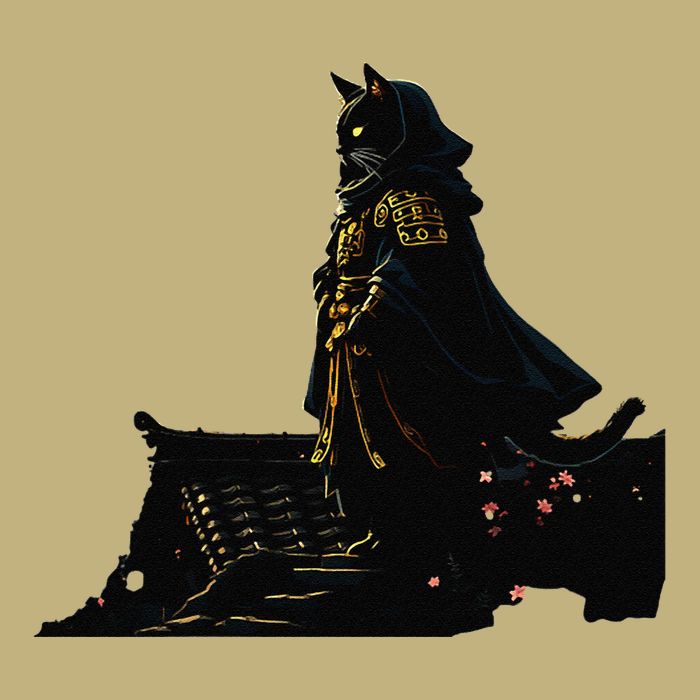 Japanese Anime Samurai Cat Ninja Cat Tattoo Cute Retro Cooling Performance Crew T-Shirt