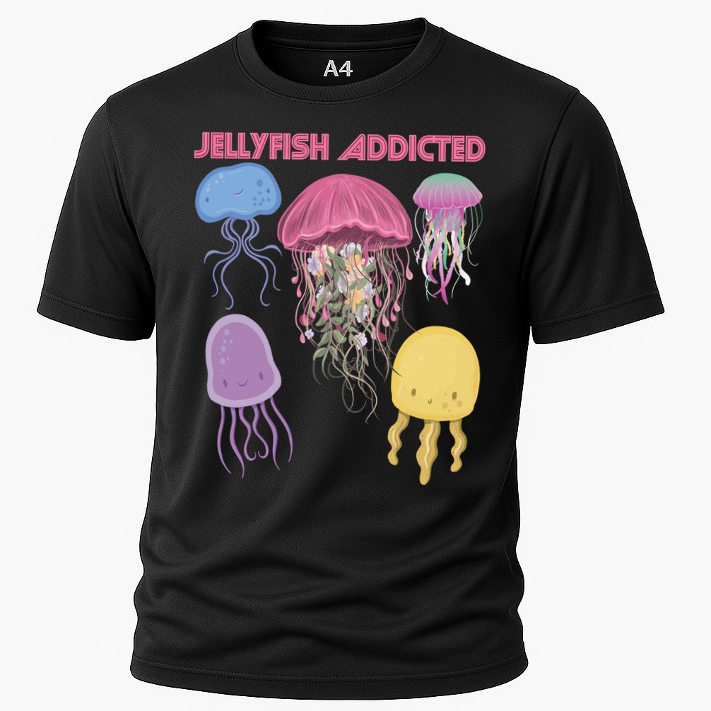 Jellyfish Addicted Sea Souvenir Ocean Life Underwater Fish Funny Gift Cooling Performance Crew T-Shirt