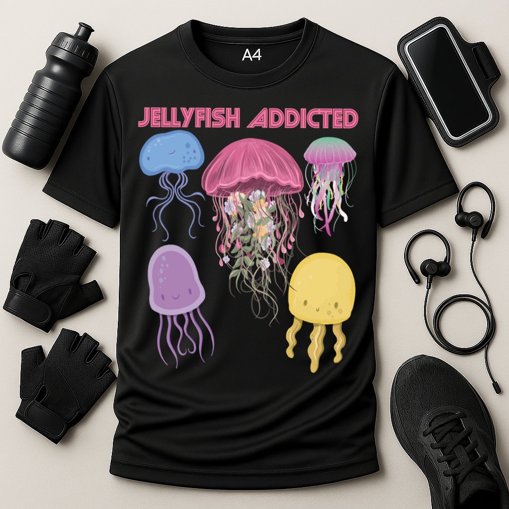 Jellyfish Addicted Sea Souvenir Ocean Life Underwater Fish Funny Gift Cooling Performance Crew T-Shirt