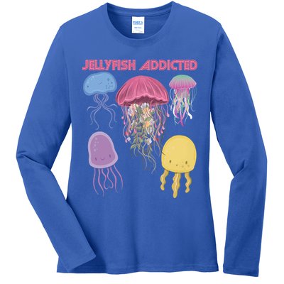 Jellyfish Addicted Sea Souvenir Ocean Life Underwater Fish Funny Gift Ladies Long Sleeve Shirt