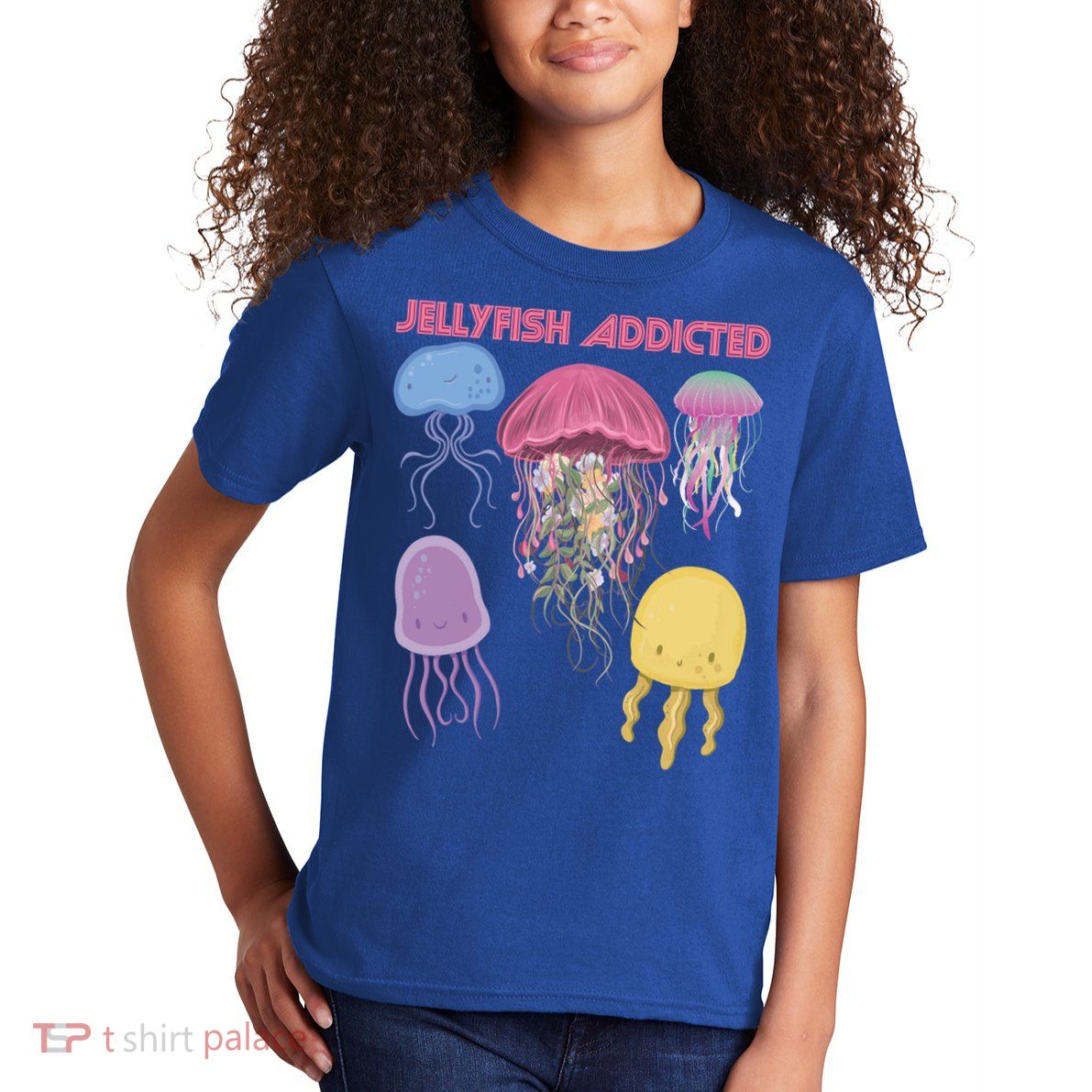 Jellyfish Addicted Sea Souvenir Ocean Life Underwater Fish Funny Gift Kids T-Shirt