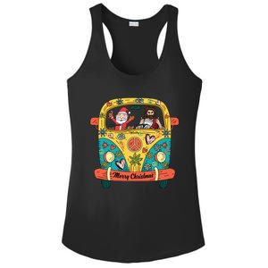 Jesus And Santa Claus Riding On Peace Van Merry Christmas Meaningful Gift Ladies PosiCharge Competitor Racerback Tank