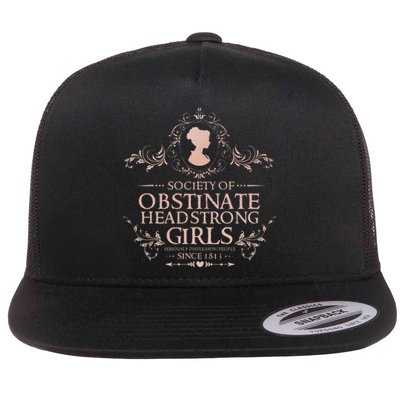 Jane Austen Society Of Obstinate Headstrong Flat Bill Trucker Hat