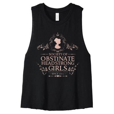 Jane Austen Society Of Obstinate Headstrong Women's Racerback Cropped Tank