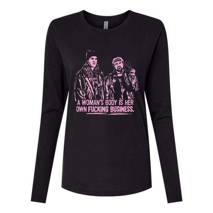 Jay And Silent Bob A WomanS Body Is Her Own Business Womens Cotton Relaxed Long Sleeve T-Shirt