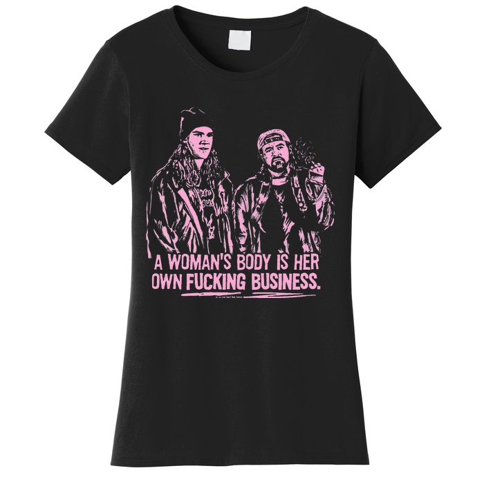 Jay And Silent Bob A WomanS Body Is Her Own Business Women's T-Shirt