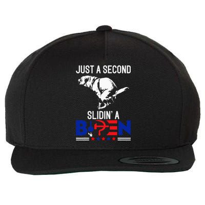 Just A Second Slidin A Biden Humour Biden Wool Snapback Cap