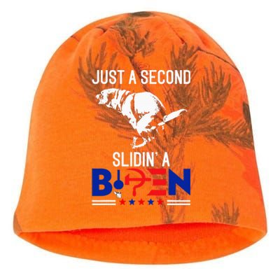 Just A Second Slidin A Biden Humour Biden Kati - Camo Knit Beanie