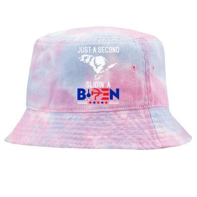 Just A Second Slidin A Biden Humour Biden Tie-Dyed Bucket Hat